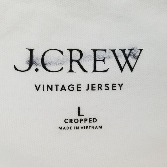 J. Crew Vintage Jersey Long Sleeve T-Shirt Womens Size L White NWT CC998 - Picture 4 of 6